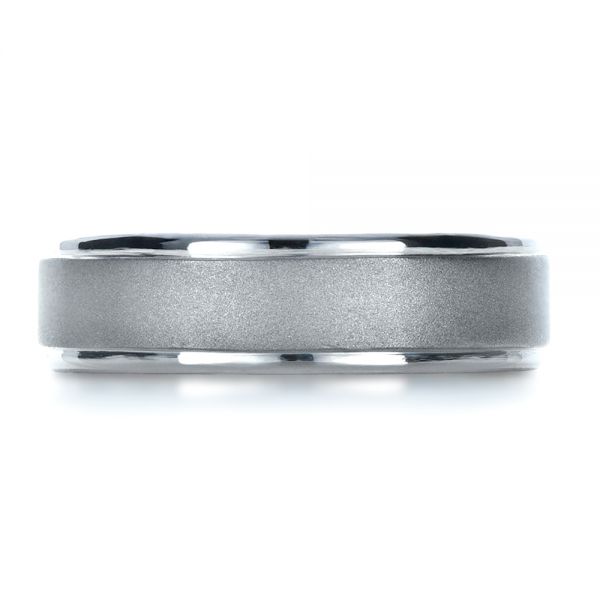 18k White Gold 18k White Gold Custom Men's Band - Top View -  1270