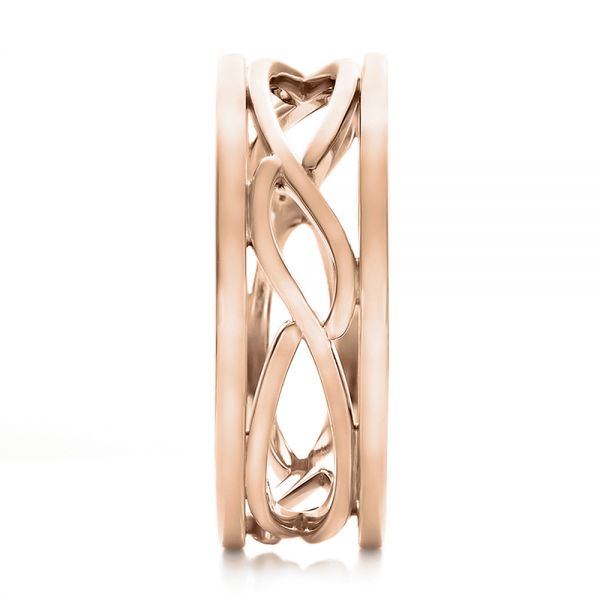 14k Rose Gold 14k Rose Gold Custom Men's Filigree Wedding Band - Side View - 100654