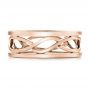 18k Rose Gold 18k Rose Gold Custom Men's Filigree Wedding Band - Top View -  100654 - Thumbnail