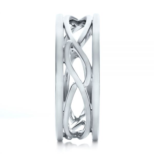 Platinum Custom Men's Filigree Wedding Band - Side View - 100654