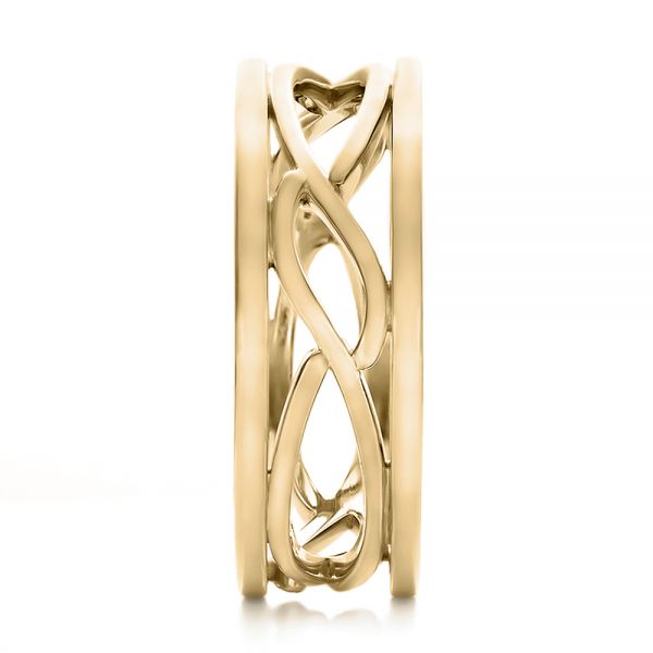 14k Yellow Gold 14k Yellow Gold Custom Men's Filigree Wedding Band - Side View - 100654