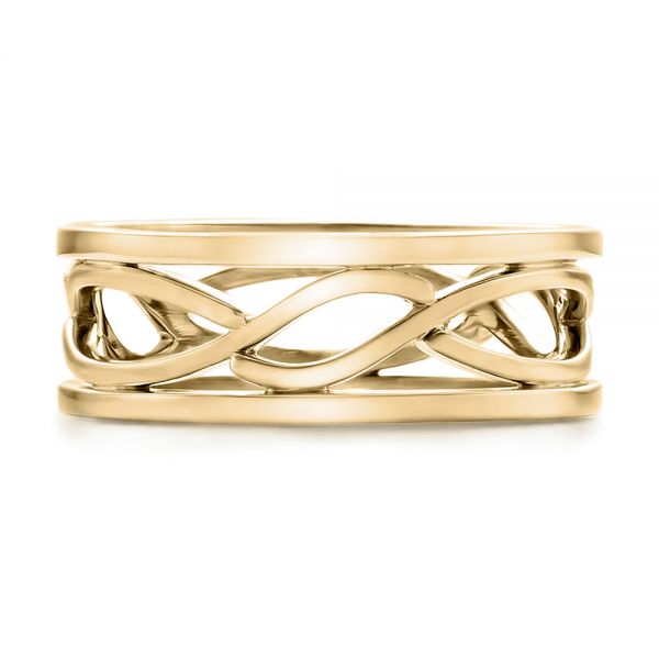14k Yellow Gold 14k Yellow Gold Custom Men's Filigree Wedding Band - Top View - 100654