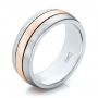  18K Gold And 18k Rose Gold 18K Gold And 18k Rose Gold Custom Men's and Brushed Band - Three-Quarter View -  101071 - Thumbnail