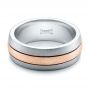  Platinum And 14k Rose Gold Platinum And 14k Rose Gold Custom Men's and Brushed Band - Flat View -  101071 - Thumbnail