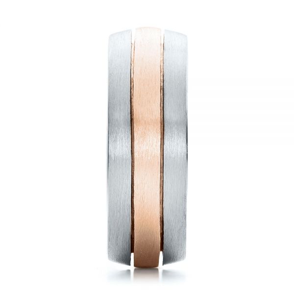 Platinum And 14k Rose Gold Platinum And 14k Rose Gold Custom Men's and Brushed Band - Side View - 101071