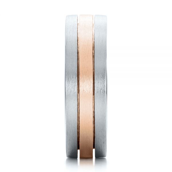  18K Gold And 14k Rose Gold 18K Gold And 14k Rose Gold Custom Men's and Brushed Band - Side View -  101072