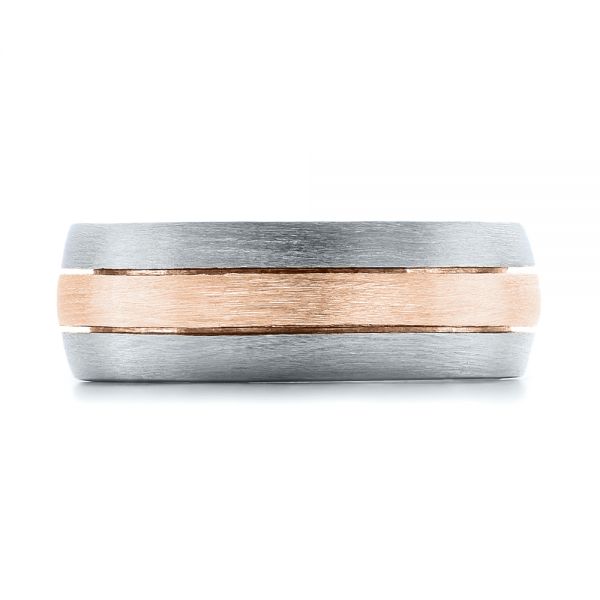 Platinum And 14k Rose Gold Platinum And 14k Rose Gold Custom Men's and Brushed Band - Top View - 101071