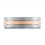  Platinum And 14k Rose Gold Platinum And 14k Rose Gold Custom Men's and Brushed Band - Top View -  101072 - Thumbnail