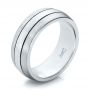  18K Gold And 14k White Gold 18K Gold And 14k White Gold Custom Men's and Brushed Band - Three-Quarter View -  101071 - Thumbnail