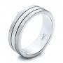  Platinum And Platinum Platinum And Platinum Custom Men's and Brushed Band - Three-Quarter View -  101072 - Thumbnail