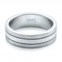  Platinum And 14k White Gold Platinum And 14k White Gold Custom Men's and Brushed Band - Flat View -  101072 - Thumbnail