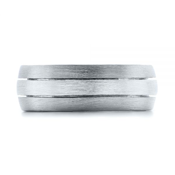  Platinum And Platinum Platinum And Platinum Custom Men's and Brushed Band - Top View -  101071