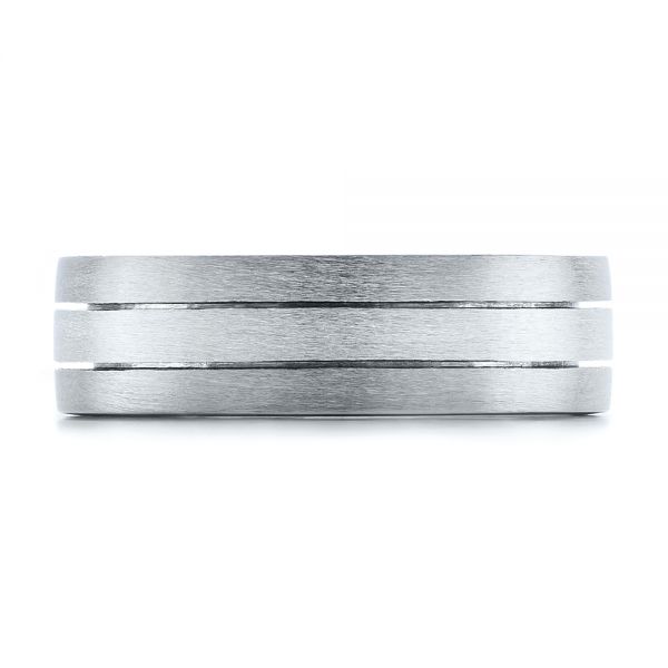  Platinum And 18k White Gold Platinum And 18k White Gold Custom Men's and Brushed Band - Top View -  101072