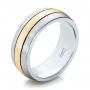  14K Gold And 18k Yellow Gold 14K Gold And 18k Yellow Gold Custom Men's and Brushed Band - Three-Quarter View -  101071 - Thumbnail