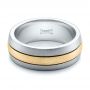  Platinum And 14k Yellow Gold Platinum And 14k Yellow Gold Custom Men's and Brushed Band - Flat View -  101071 - Thumbnail