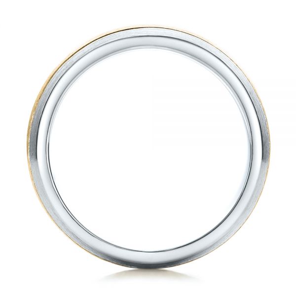Platinum And 14k Yellow Gold Platinum And 14k Yellow Gold Custom Men's and Brushed Band - Front View - 101071