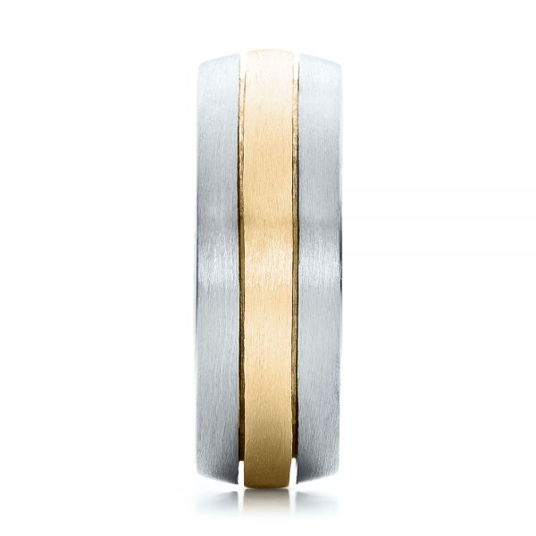  14K Gold And 18k Yellow Gold 14K Gold And 18k Yellow Gold Custom Men's and Brushed Band - Side View -  101071