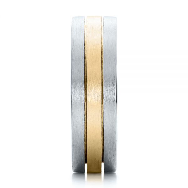  Platinum And 14k Yellow Gold Platinum And 14k Yellow Gold Custom Men's and Brushed Band - Side View -  101072