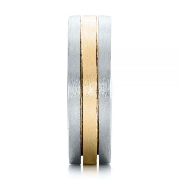 Platinum And 14k Yellow Gold Platinum And 14k Yellow Gold Custom Men's and Brushed Band - Side View - 101072
