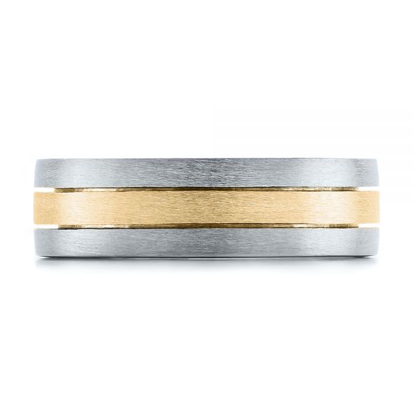  Platinum And 14k Yellow Gold Platinum And 14k Yellow Gold Custom Men's and Brushed Band - Top View -  101072
