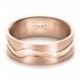 18k Rose Gold 18k Rose Gold Custom Men's Wedding Band - Flat View -  1303 - Thumbnail