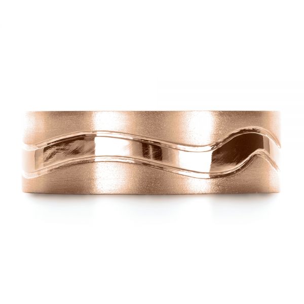 18k Rose Gold 18k Rose Gold Custom Men's Wedding Band - Top View - 1303