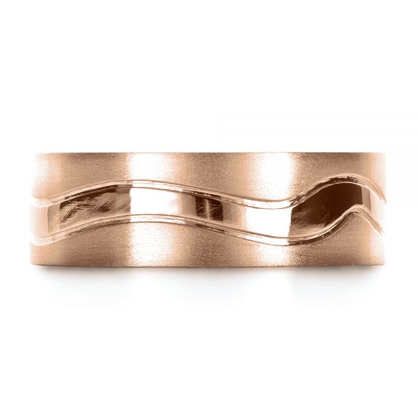 14k Rose Gold 14k Rose Gold Custom Men's Wedding Band - Top View -  1303