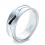 14k White Gold 14k White Gold Custom Men's Wedding Band - Three-Quarter View -  1303 - Thumbnail