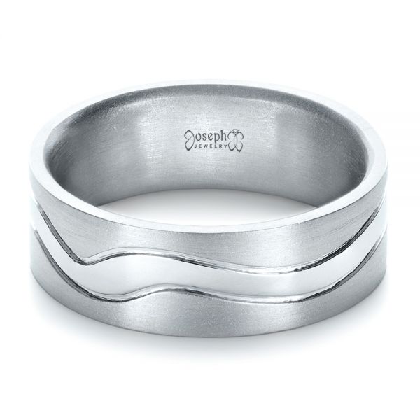  Platinum Custom Men's Wedding Band - Flat View -  1303