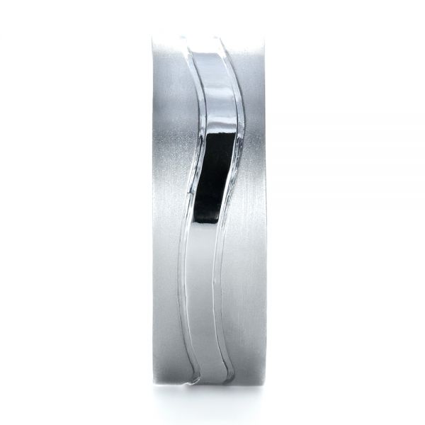 14k White Gold 14k White Gold Custom Men's Wedding Band - Side View -  1303