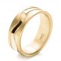 14k Yellow Gold 14k Yellow Gold Custom Men's Wedding Band - Three-Quarter View -  1303 - Thumbnail