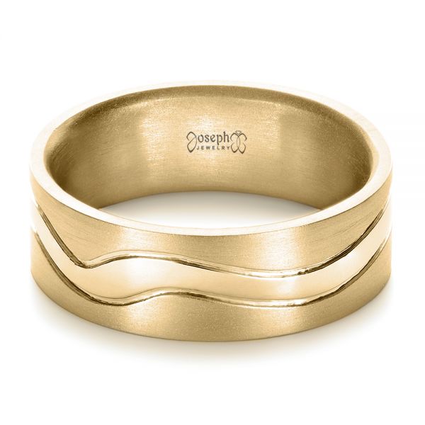 14k Yellow Gold 14k Yellow Gold Custom Men's Wedding Band - Flat View - 1303