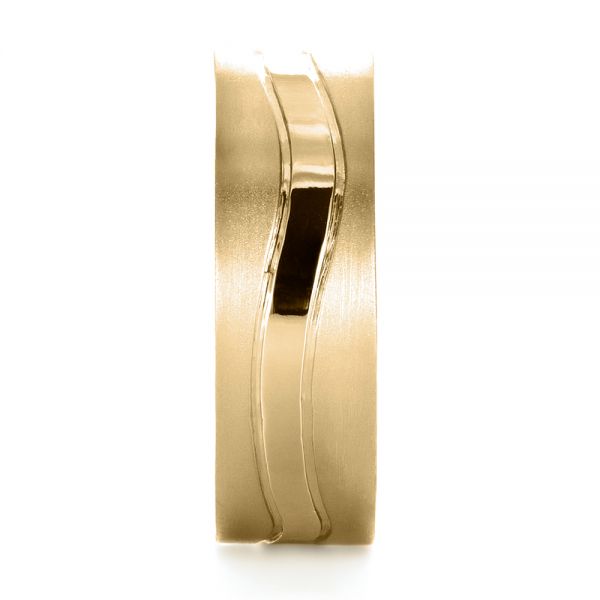 14k Yellow Gold 14k Yellow Gold Custom Men's Wedding Band - Side View - 1303