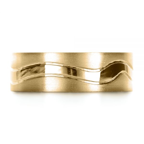 14k Yellow Gold 14k Yellow Gold Custom Men's Wedding Band - Top View - 1303