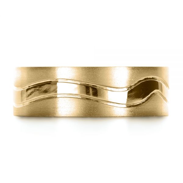 14k Yellow Gold 14k Yellow Gold Custom Men's Wedding Band - Top View -  1303