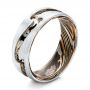  Platinum Custom Men's Mokume Wedding Band - Three-Quarter View -  102032 - Thumbnail