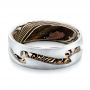  Platinum Custom Men's Mokume Wedding Band - Flat View -  102032 - Thumbnail