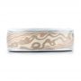 14k White Gold And 14K Gold 14k White Gold And 14K Gold Custom Men's Mokume Wedding Band - Top View -  101274 - Thumbnail