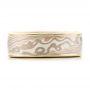 14k Yellow Gold And 14K Gold 14k Yellow Gold And 14K Gold Custom Men's Mokume Wedding Band - Top View -  101274 - Thumbnail