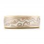 14k Yellow Gold And Platinum 14k Yellow Gold And Platinum Custom Men's Mokume Wedding Band - Top View -  101274 - Thumbnail