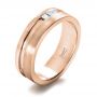 18k Rose Gold 18k Rose Gold Custom Men's Princess Cut Diamond Band - Three-Quarter View -  1223 - Thumbnail