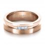 18k Rose Gold 18k Rose Gold Custom Men's Princess Cut Diamond Band - Flat View -  1223 - Thumbnail