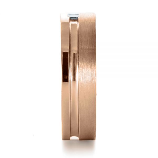 18k Rose Gold 18k Rose Gold Custom Men's Princess Cut Diamond Band - Side View - 1223