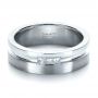 14k White Gold 14k White Gold Custom Men's Princess Cut Diamond Band - Flat View -  1223 - Thumbnail