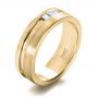 14k Yellow Gold 14k Yellow Gold Custom Men's Princess Cut Diamond Band - Three-Quarter View -  1223 - Thumbnail