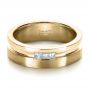 18k Yellow Gold 18k Yellow Gold Custom Men's Princess Cut Diamond Band - Flat View -  1223 - Thumbnail