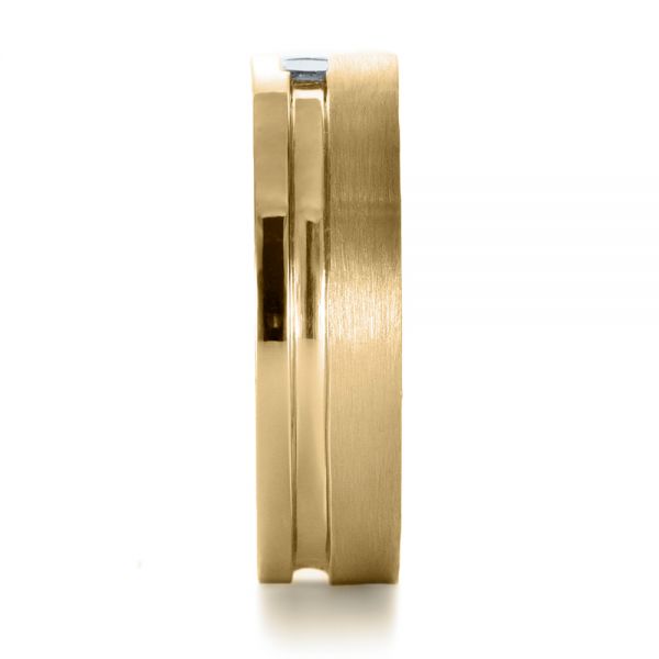 18k Yellow Gold 18k Yellow Gold Custom Men's Princess Cut Diamond Band - Side View - 1223