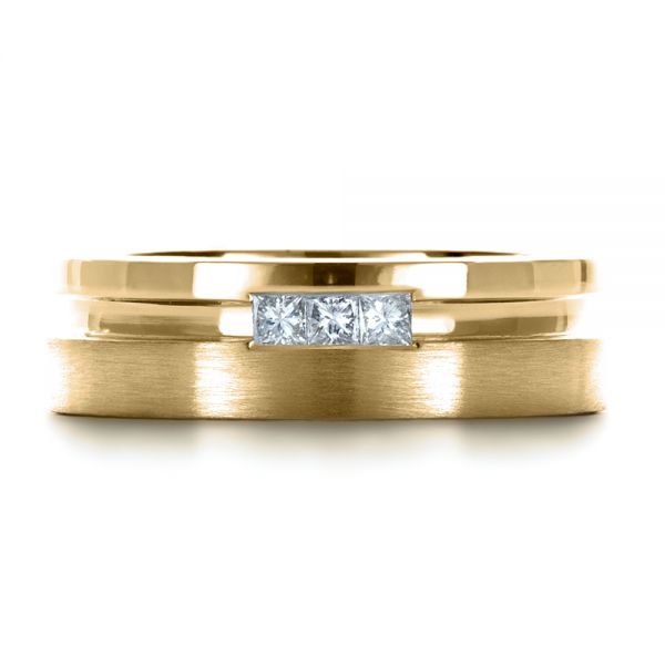 18k Yellow Gold 18k Yellow Gold Custom Men's Princess Cut Diamond Band - Top View - 1223