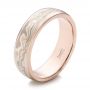 14k Rose Gold And 14K Gold Custom Men's Mokume Wedding Band - Three-Quarter View -  101261 - Thumbnail