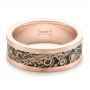 Custom Men's Mokume Wedding Band - Flat View -  102419 - Thumbnail